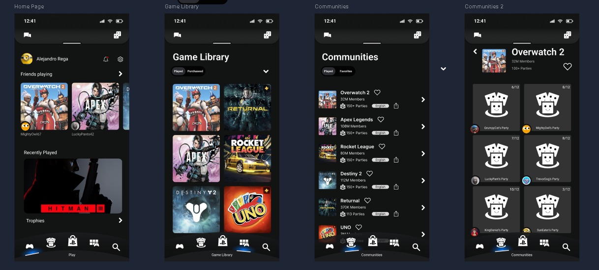 PlayStation Communities mobile feature concept