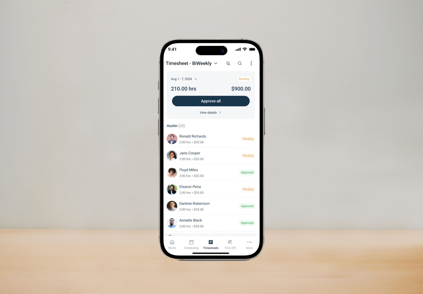 Screens from the Workeasy Software mobile app redesign
